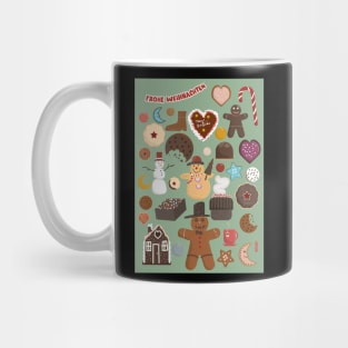 Cute Christmas Postcards - Cute Christmas Illustration - christmas cookies illustration Mug